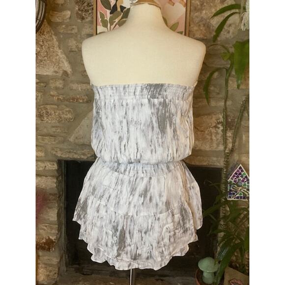 Gray and White Strapless Dress - Mustard Seed - Size Small - Picture 5 of 9